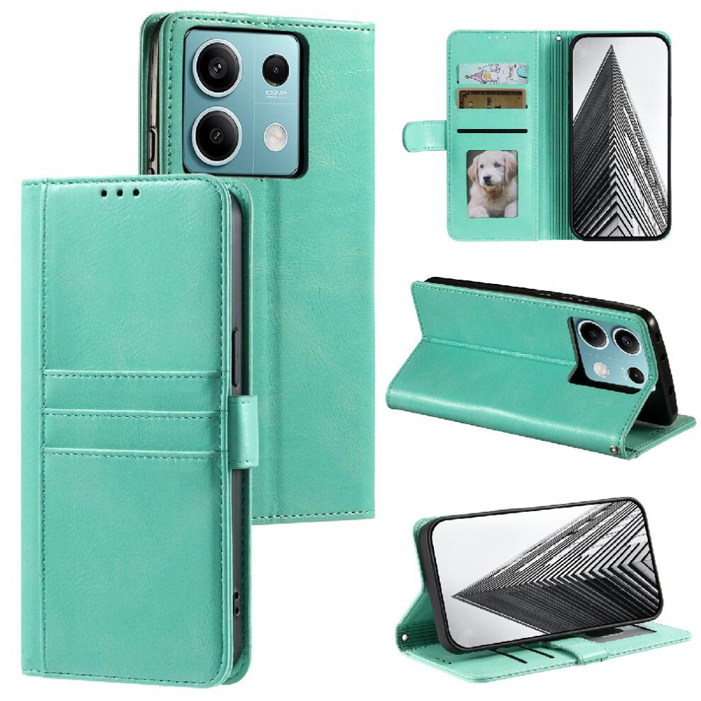 (Green) Flip Case For Xiaomi Redmi Note 13 5G Pu Leather 6 Card Slots Wallet Kickstand Green 764762730581