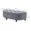 Homcom HOMCOM Semi-Circle Storage Ottoman Bench Tufted Upholstered Grey 2