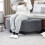 Homcom HOMCOM Semi-Circle Storage Ottoman Bench Tufted Upholstered Grey 6