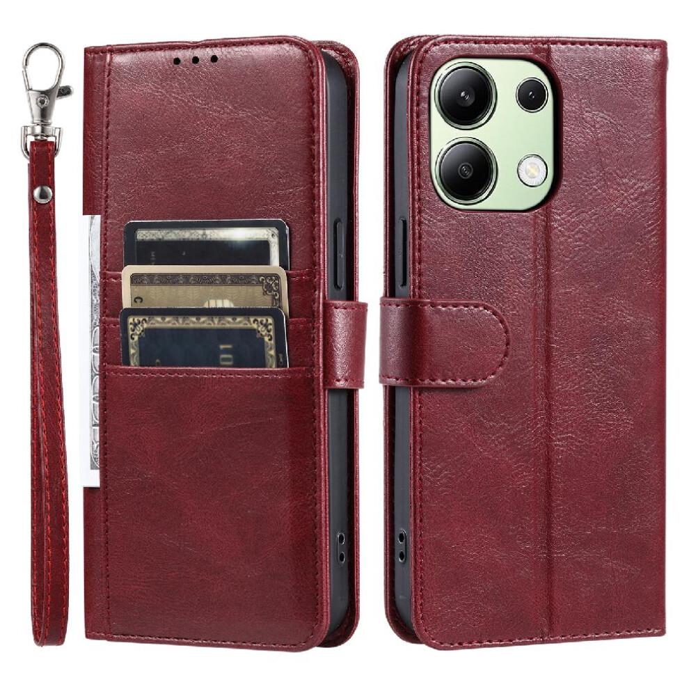 (Red) Flip Case For Xiaomi Mi Note 13 4G Wallet Kickstand Pu Leather 6 Card Slots Red 764762730710