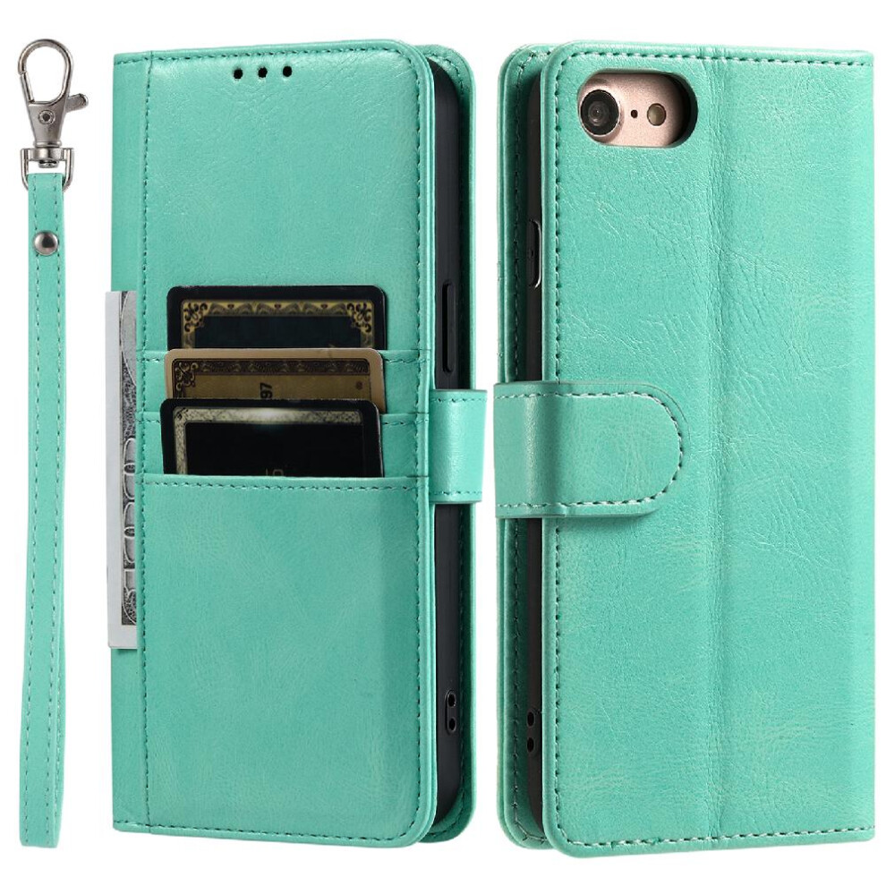 (Green) Flip Case For Iphone 6/6S Kickstand Wallet Pu Leather 6 Card Slots Green 764762731069