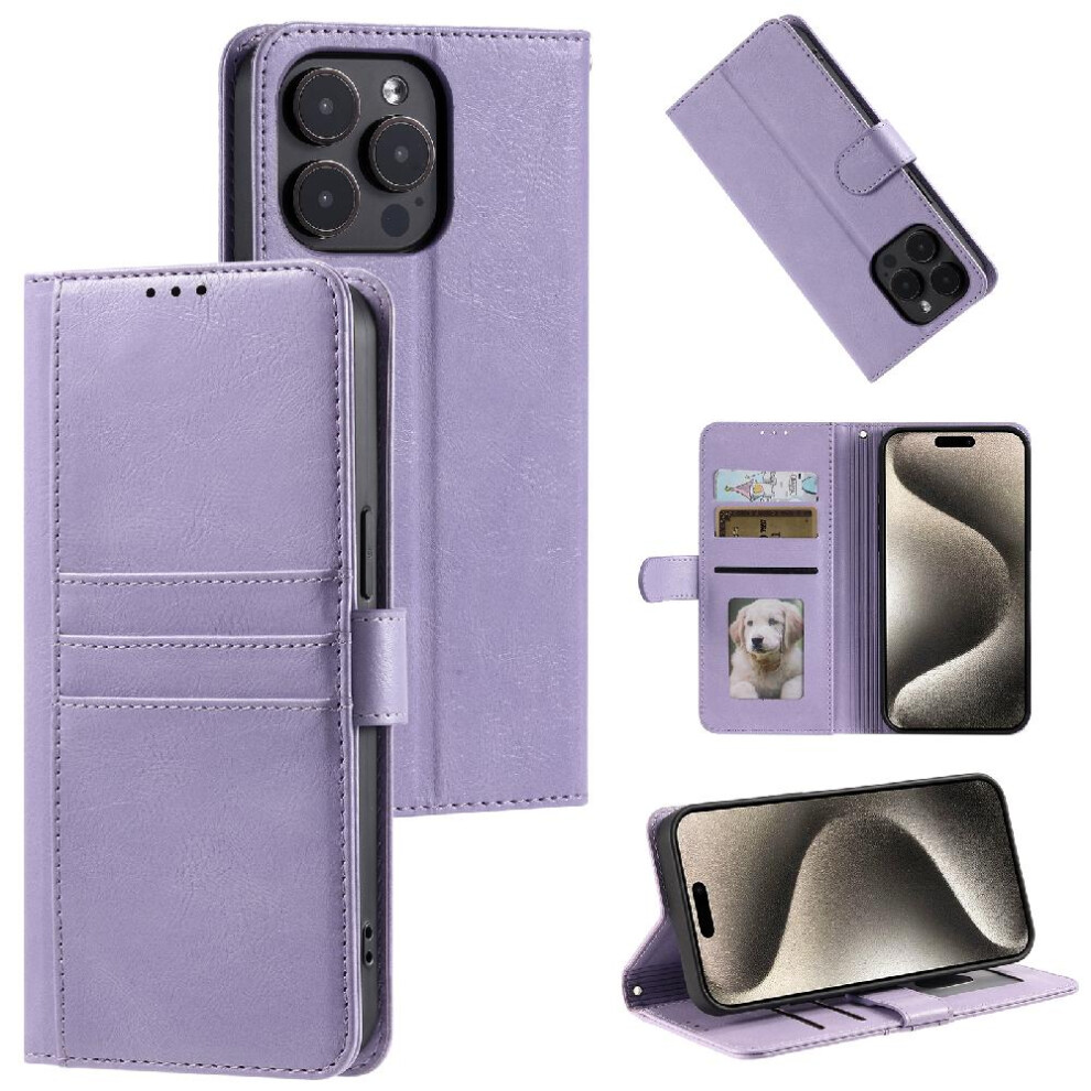 (Purple) Flip Case For Iphone 11 Pro Max Wallet Kickstand 6 Card Slots Pu Leather Purple 764762731151