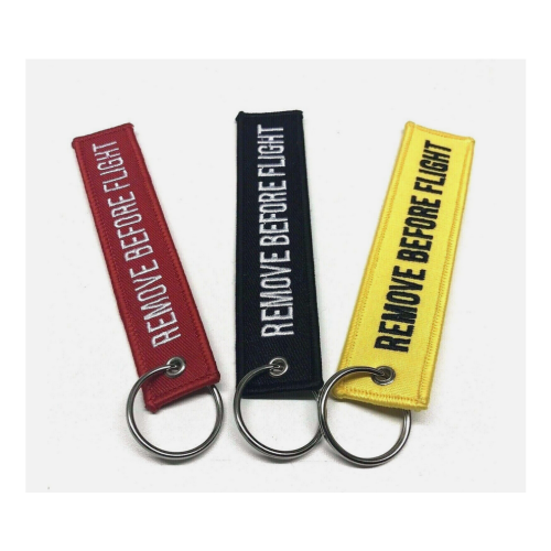 REMOVE BEFORE FLIGHT Personality Embroidered Fabric Keychain 2