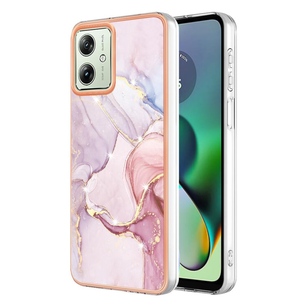 (Pink) Case For Motorola Moto G54 5G Marble Pattern Protection Slim Tpu Soft Bumper Pink 764762733124
