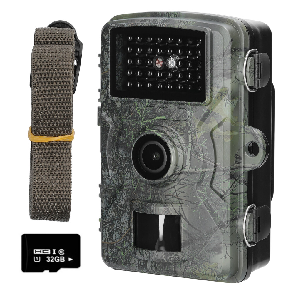 (With 32G Card) 16MP 1080P Portable Taking Trail Camera Outdoor Huntings Animal Observation Monitoring Camera Photo Video Taking IP66 Waterproof