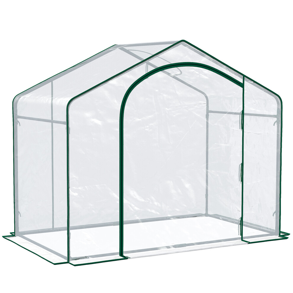 Outsunny Portable Walk-In Pvc Greenhouse W/ Zipped Door For Flowers Plant