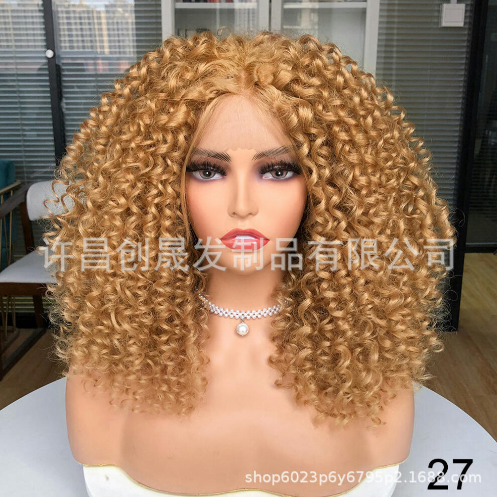 (twenty-seven) Former Lace Wigs Female Black Short Curly Kinky Curly Wigs African Wiggle Set European And American Wig