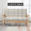Homcom HOMCOM Two Seater Sofa with Rubber Wood Frame Linen Fabric Small Couch Beige 4