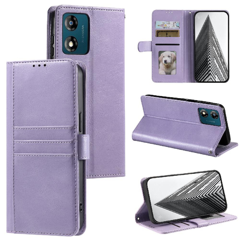 (Purple) Flip Case For Motorola Moto E13 Wallet Pu Leather Kickstand 6 Card Slots Purple 764762734381
