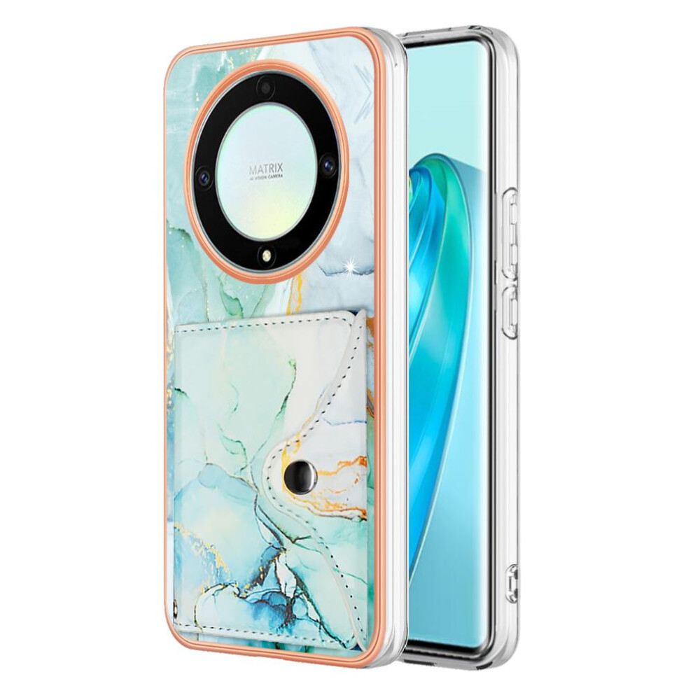 (Green) Case For Honor X9a Slim Wallet Card Slots Soft Tpu Bumper Marble Green 764762736217