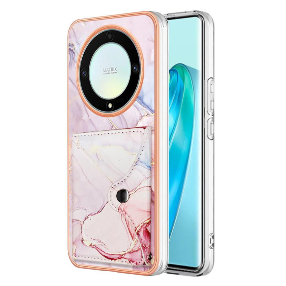 (Pink) Case For Honor X9a Slim Wallet Card Slots Soft Tpu Bumper Marble Pink 764762736194