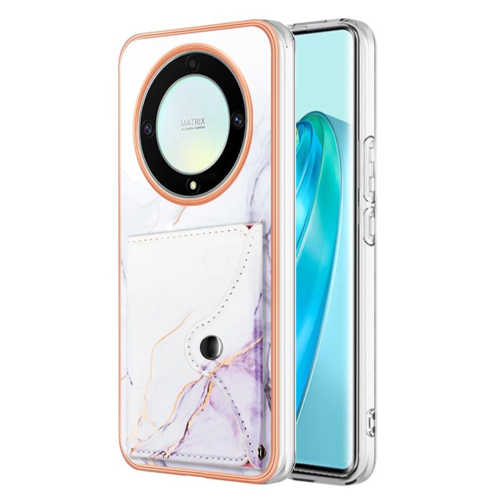 (Purple) Case For Honor X9a Slim Wallet Card Slots Soft Tpu Bumper Marble Purple 764762736200