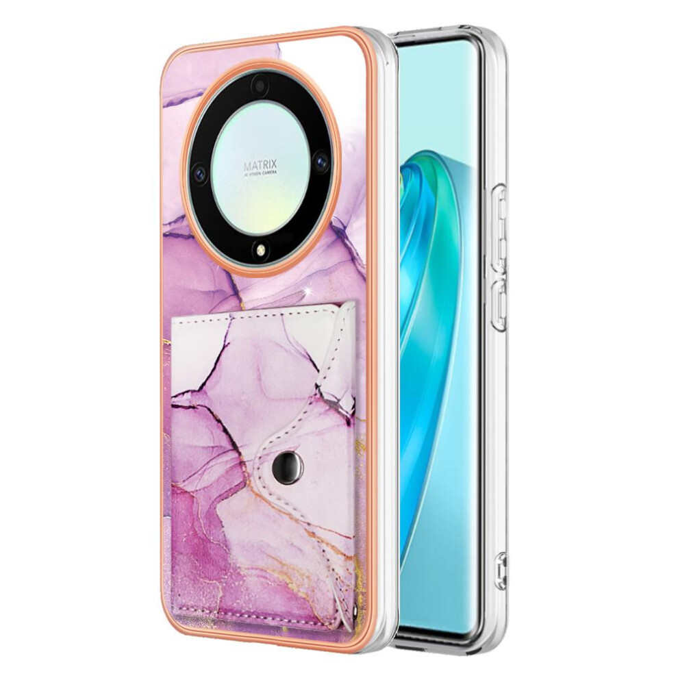 (Rose ) Case For Honor X9a Slim Wallet Card Slots Soft Tpu Bumper Marble Red 764762736187