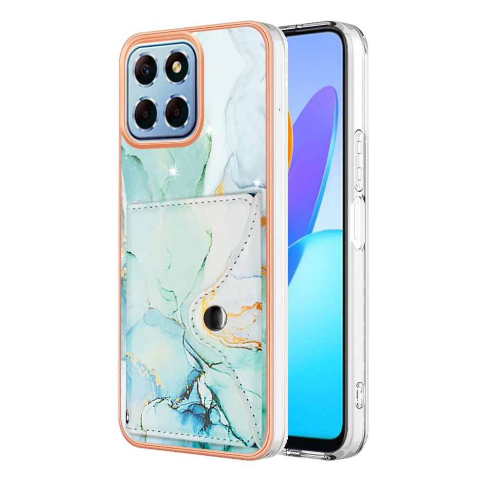 (Green) Case For Honor X8 5G Soft Tpu Bumper Marble Card Slots Slim Wallet Green 764762736392