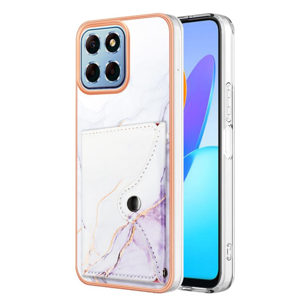 (Purple) Case For Honor X8 5G Soft Tpu Bumper Marble Card Slots Slim Wallet Purple 764762736385