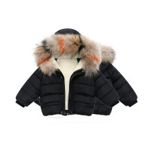 (Black, 1-2 Years) Baby Kids Girls Coat Jacket Padded Puffer Warm NEW