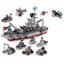 Army Marine Cruiser Warship 25 in1 Battleship Building Blocks Kits