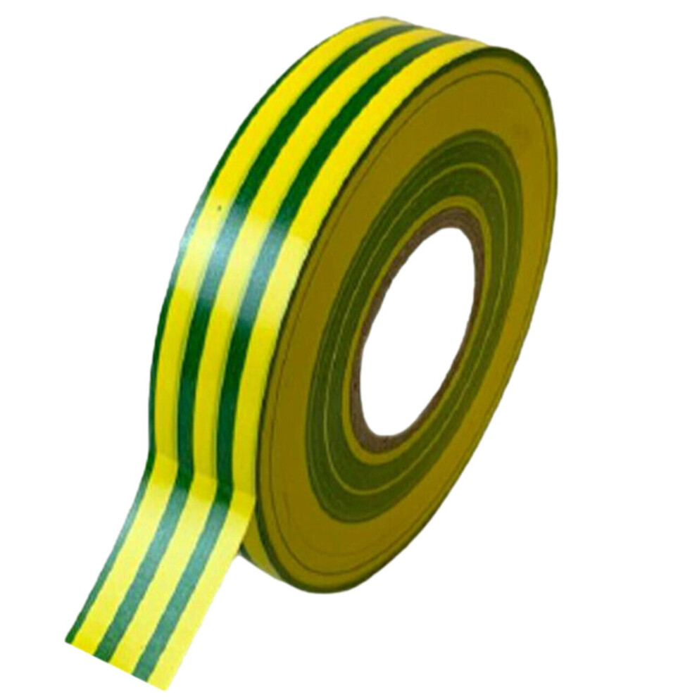 (Earth, 2 Rolls) Electrical Insulation Tape Pvc Flame Retardant 19Mm X 20M 5060356932337