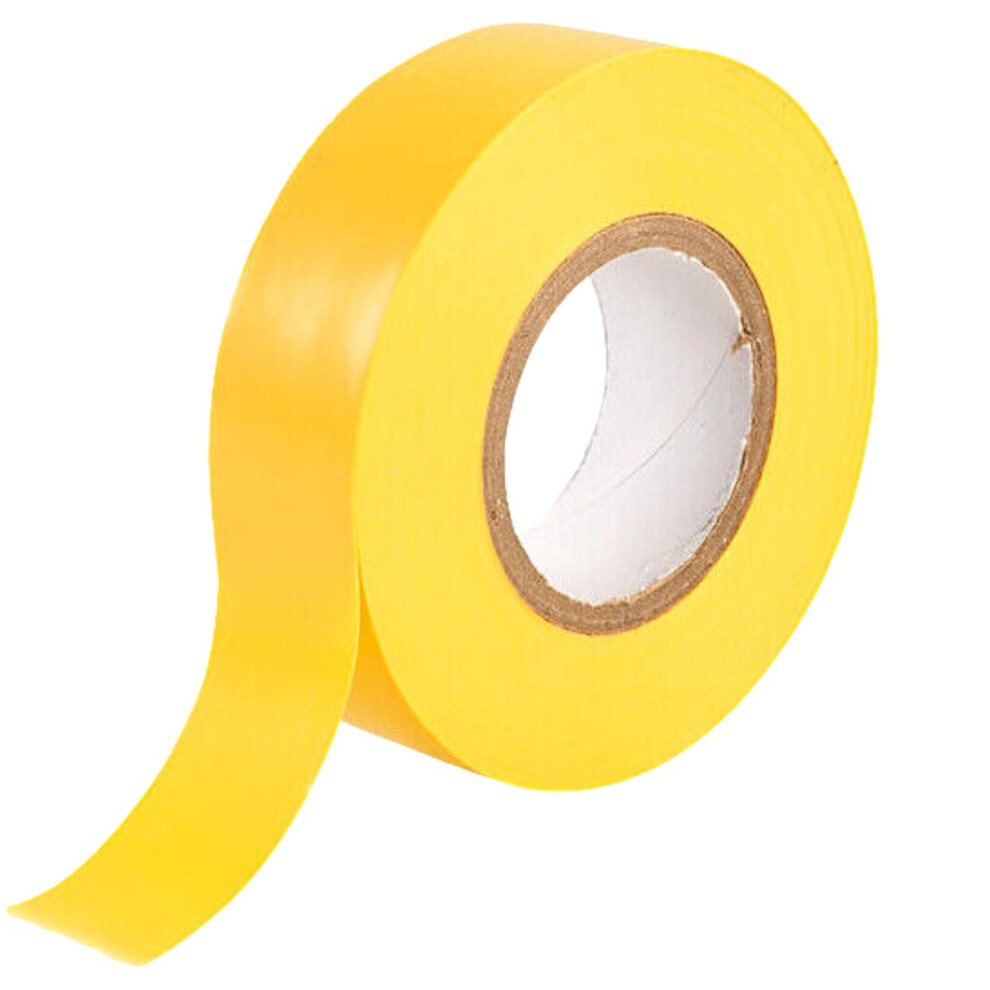 (Yellow, 1 Roll) Electrical Insulation Tape Pvc Flame Retardant 19Mm X 20M