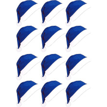 (Blue-12pcs) 12pcs Santa Hats,comfortable Santa Hats Adult Bulk,red Classic Santa Claus Hat For Adults,xmas Hats