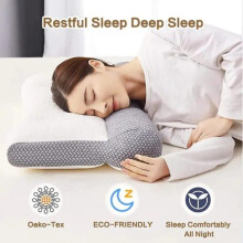 (Grey, 40*60) Super Ergonomic Pillow Orthopedic All Sleeping Positions Cervical Contour Pillow Neck Pillow For Neck And Shoulder Pain Relief