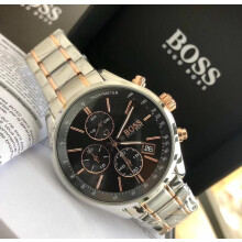 NEW HUGO BOSS HB1513473 GRAND PRIX GOLD AND SILVER TONE MEN'S WATCH