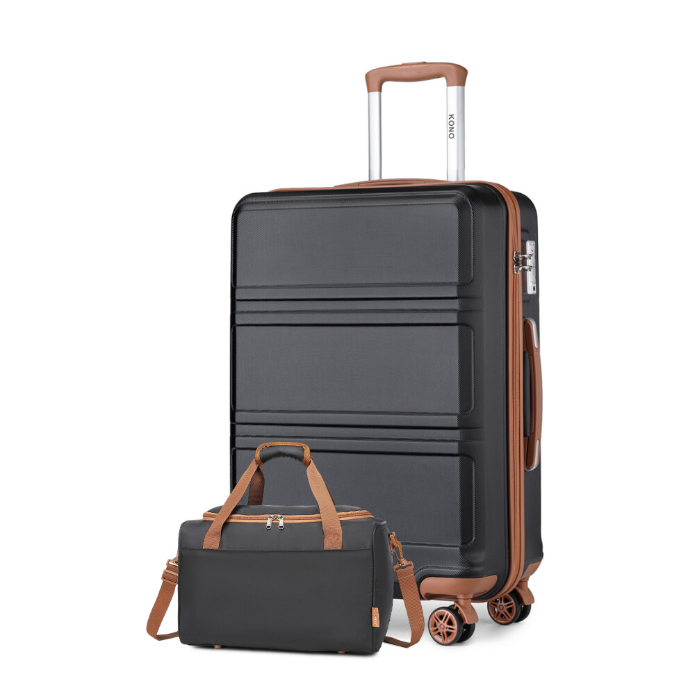 (Black Brown, 28 inch suitcase + travel bag) 2 or 4 Pieces ABS Hard  Shell Suitcase And Travel Bag-image-OPC-PDTYXKC-NEW