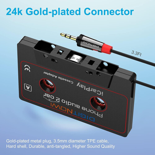 DIGITNOW! Car Audio Cassette Adapter,3.5MM AUX Universal Cable for Car 2