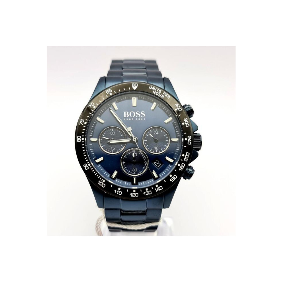 NEW HUGO BOSS 1513758 HERO SPORT MENS WATCH STAINLESS STEEL BLUE TONE