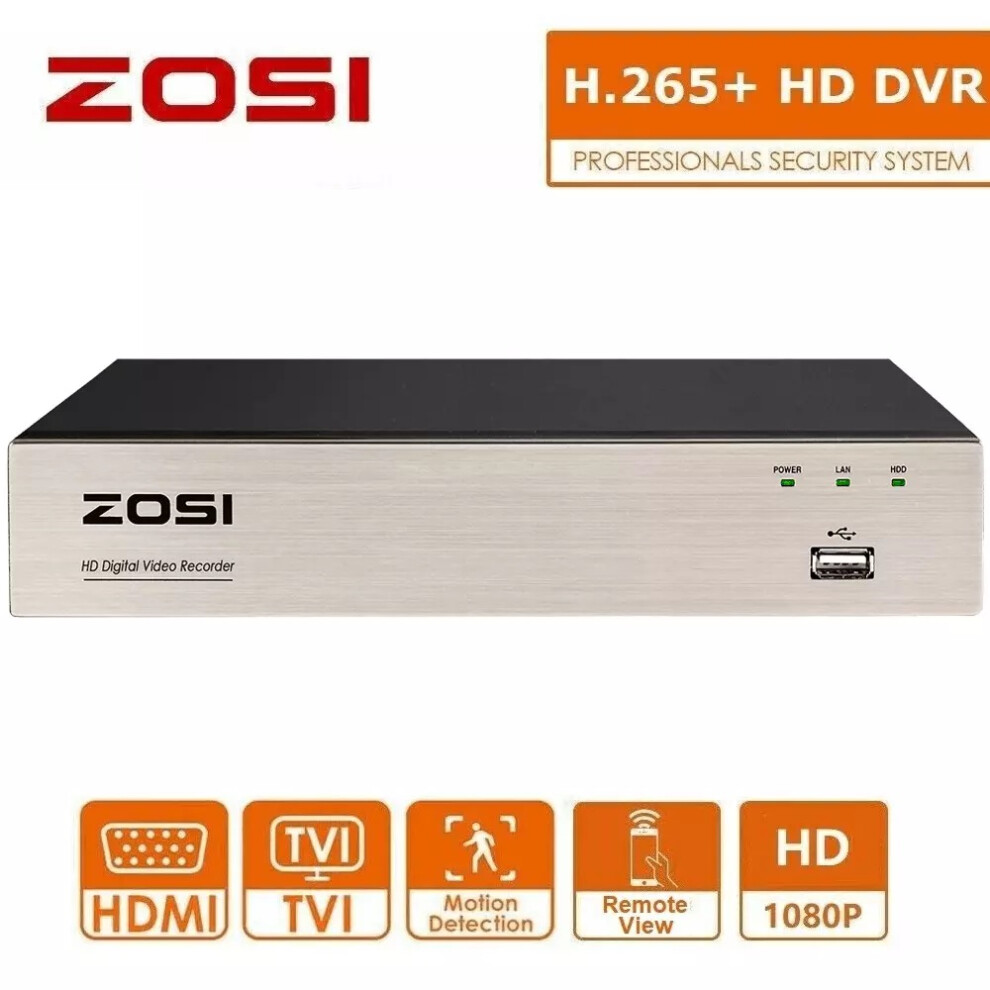 ZOSI 8CH 1080p HD H.265+ CCTV DVR Recorder for Security Camera System