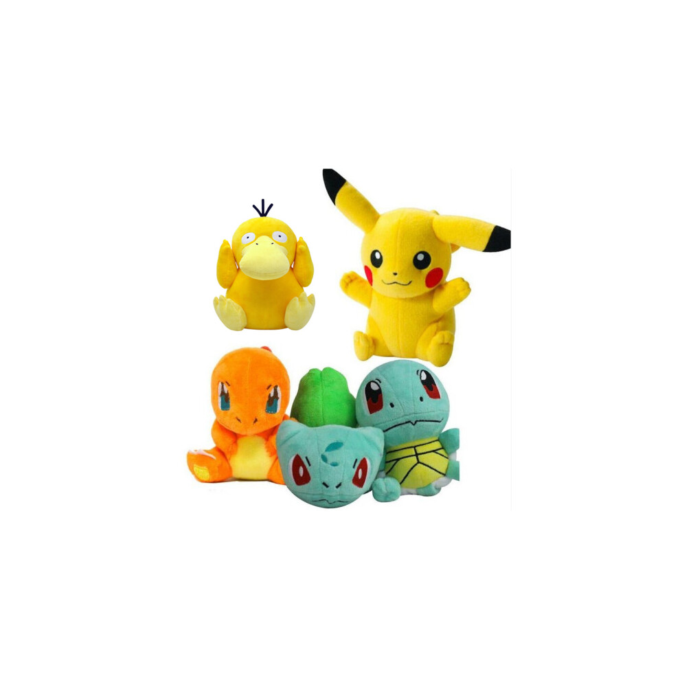 (5Pcs 13cm) Pokemon Plush Toy Pikachu Plush Squirtle Charmander Bulbasaur Stuffed Toy Pokemon Doll Gift for Kids