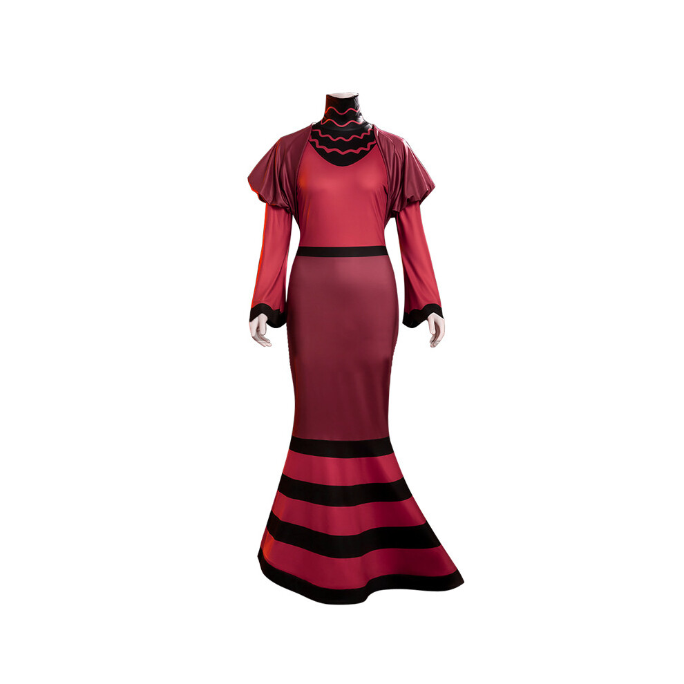 Photos - Fancy Dress (XL) Rosie Cosplay Women Dress Costume Hazzbin Cartoon Hotel Disguise Skirts Belt Outfits Female Roleplay Halloween Fantasia