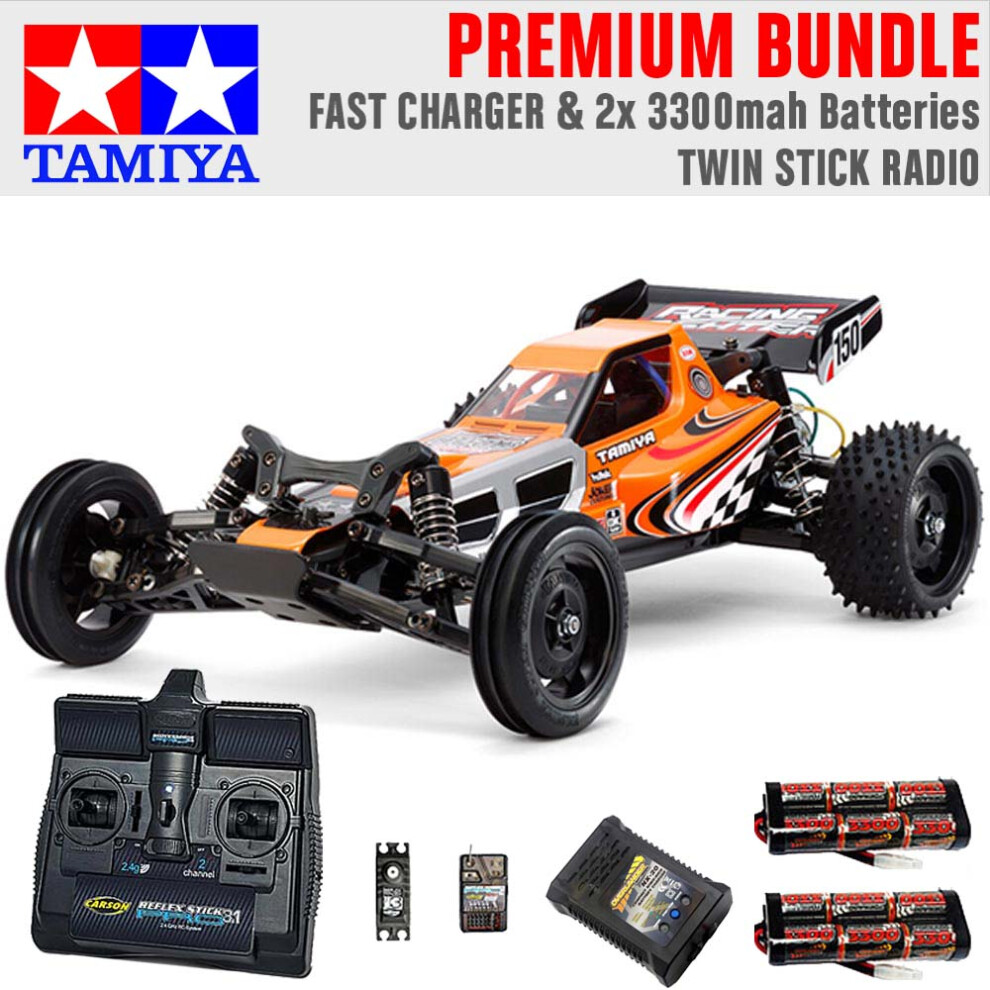 TAMIYA RC 58628 Racing Fighter DT-03 1:10 Premium Stick Radio Bundle