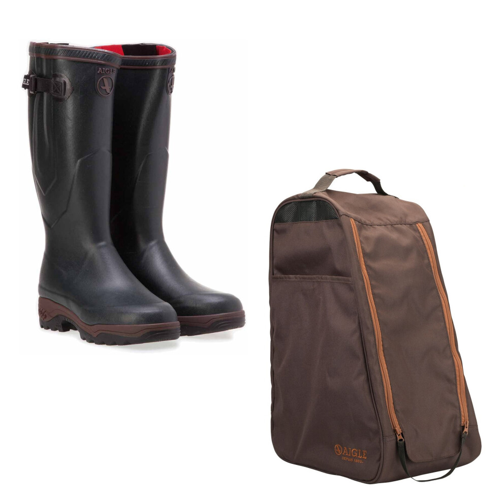 (7, bronze) Aigle Parcours 2 ISO Insulated Wellington Boots with Aigle Boot bag