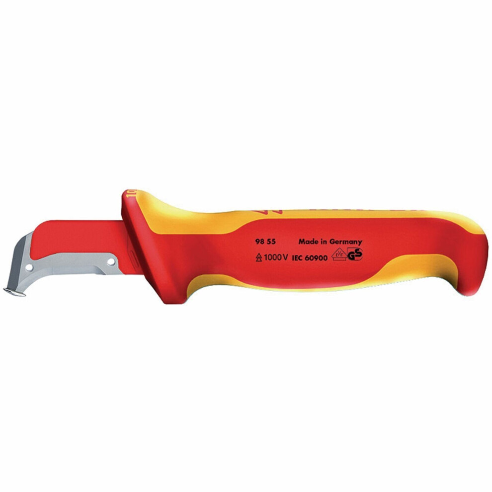 Knipex 155mm Electricians Cable Knife Dismantling Tool 1000V VDE Insulated 98 55