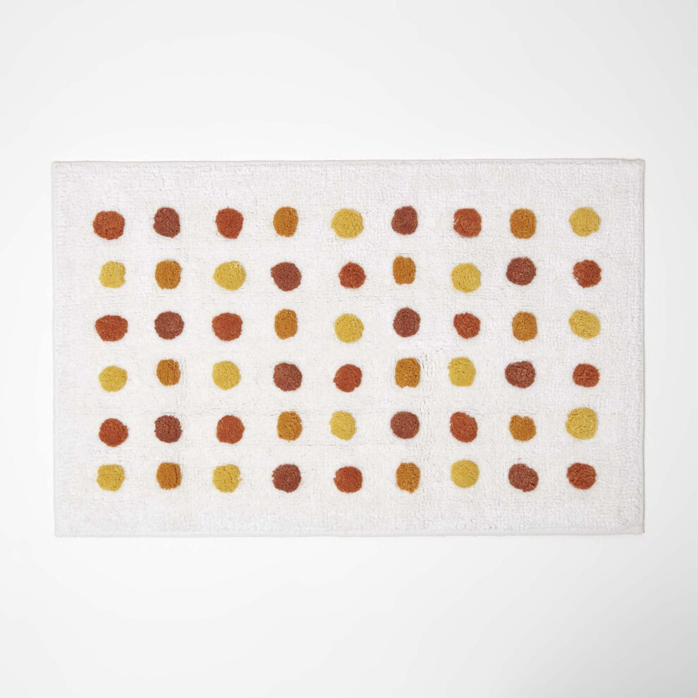 100% Cotton Bath Mat Tufted Polka Dot Design