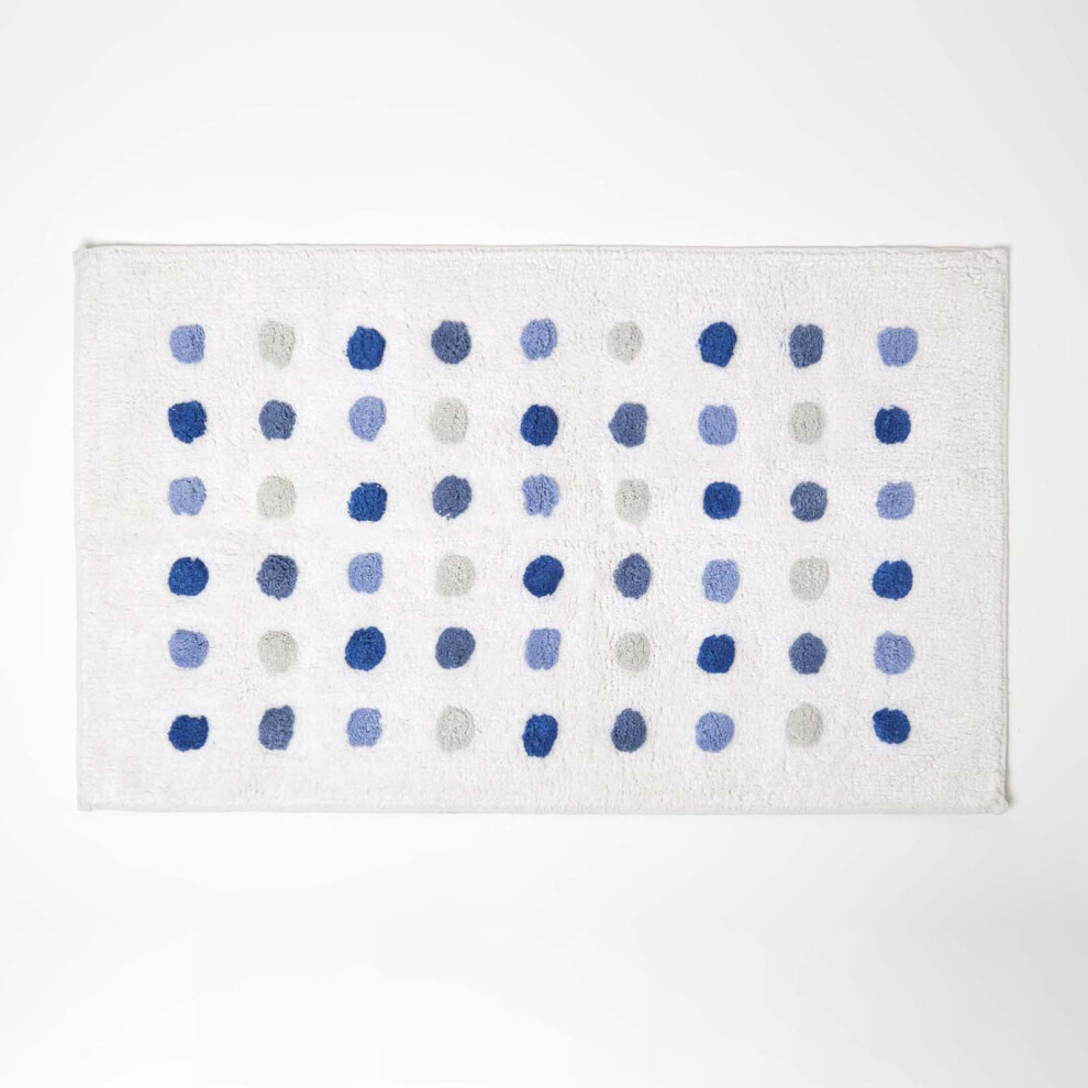 100% Cotton Bath Mat Tufted Polka Dot Design