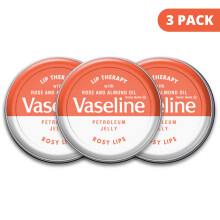 (Rosy Lips, 3 Pack) Vaseline Lip Therapy - Aloe Vera, Cocoa Butter, Rosy Lips Balm 20g New