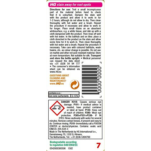 HG HG Stain Away 7 Rusty Mark Remover, 50 ml 2