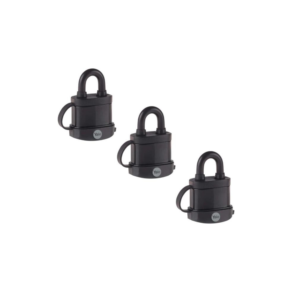 Pack of 3 Yale Weatherproof Padlock Hight Protection Outdoor Hardened Shackle