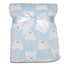 (Blue) Baby Boy-Girl Soft Fleece Wrap Blanket