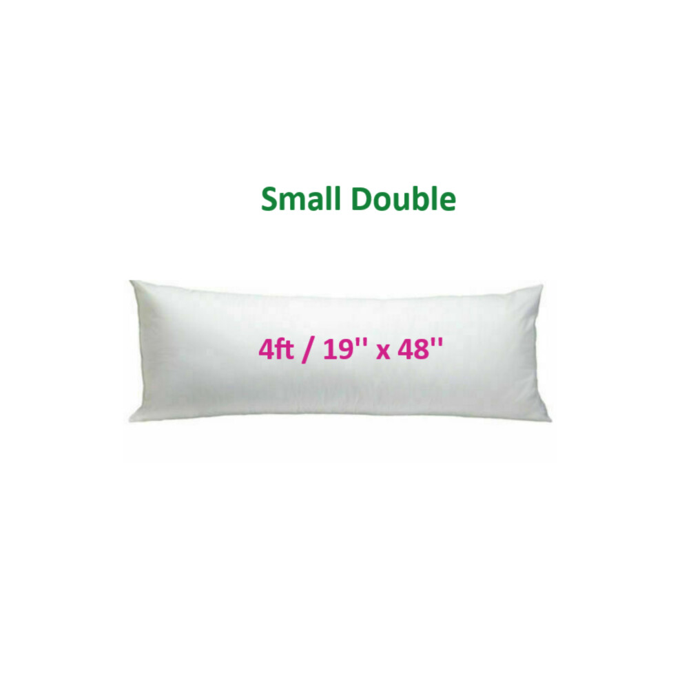(Small Double 4ft) Deluxe Quality Duck Feather & Down Bolster Pillow Effective Support 100% Cotton Cover Available in All Sizes
