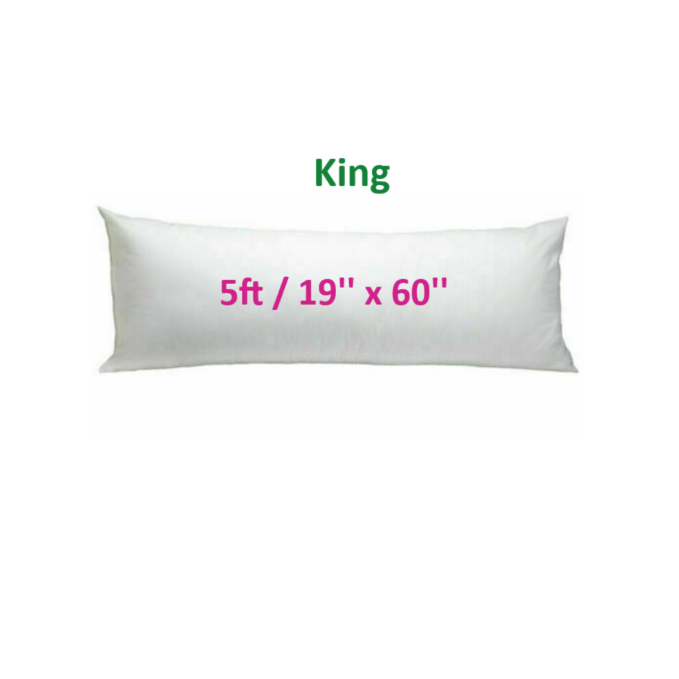(King 5ft) Deluxe Quality Duck Feather & Down Bolster Pillow Effective Support 100% Cotton Cover Available in All Sizes