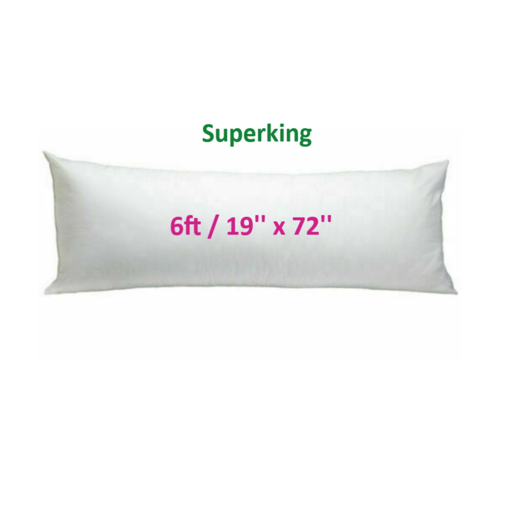 (Super King 6ft) Deluxe Quality Duck Feather & Down Bolster Pillow Effective Support 100% Cotton Cover Available in All Sizes