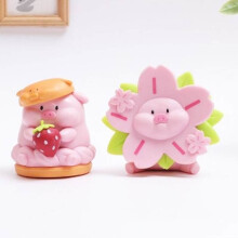 Pig 6pcs Sakura Toy Models Doll Pink Decoration Plastic Material Loveliness