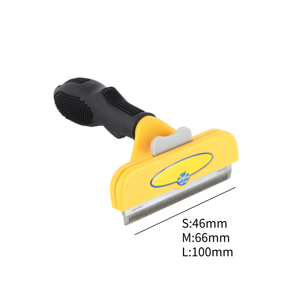 Veishet ( L) Deshedding Pet Tool Cat Grooming Brush Dog Hair Shedding Remover Abs Material Yellow