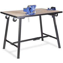 Armorgard - Tuffbench + Folding Workbench c/w Wheels, Handle 4" Chain Vice and 6" Engineers Vice