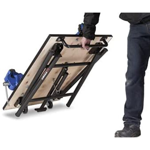 Armorgard - Tuffbench + Folding Workbench c/w Wheels, Handle 4" Chain Vice and 6" Engineers Vice 2