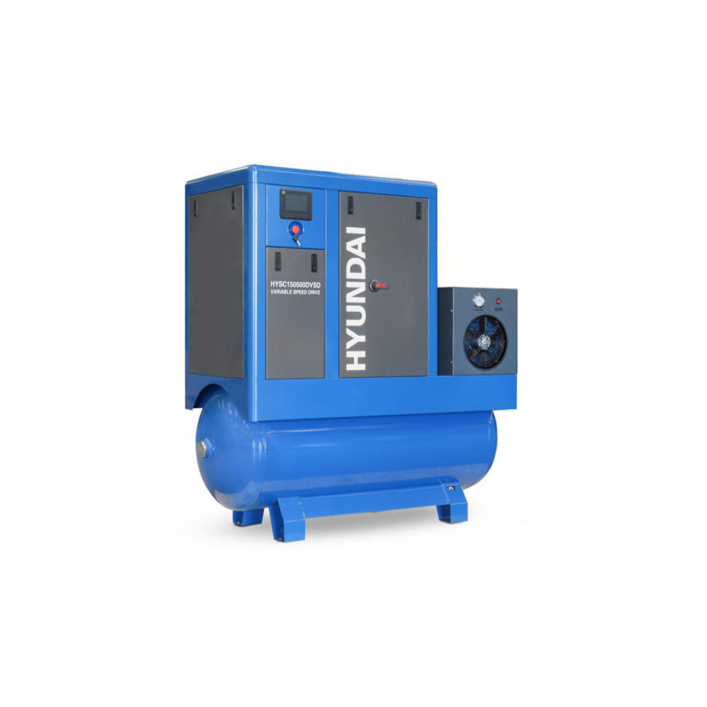 Hyundai 15hp 500L Permanent Magnet Screw Air Compressor with Dryer and Variable Speed Drive | HYSC150500DVSD