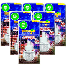 Air Wick Plug-In Oil Refills (6 Pack) Limited Edition Winter Berries - Essential Oils Infused, Up to 120 Days